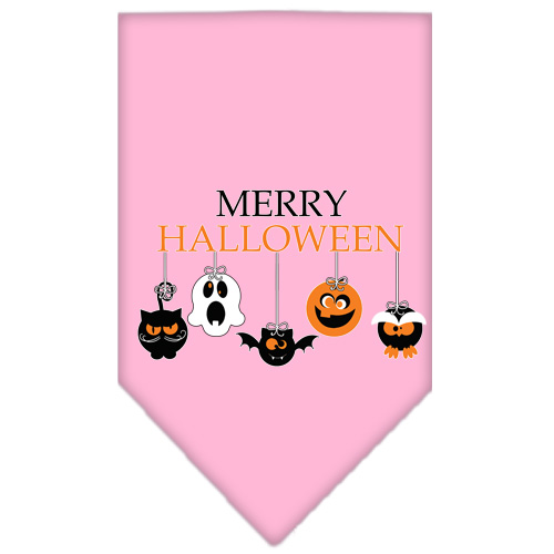 Merry Halloween Screen Print Bandana Light Pink Small